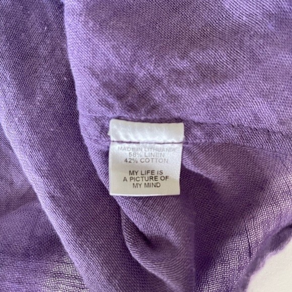 Flax Relaxed Fit Lavender Purple Linen and Cotton Blend Tank Top - Picture 6 of 11